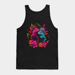 Iguana Couple Valentine Tank Top